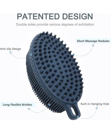 Fastech Silicone Double-Sided Body Brush - Deep Cleaning Gentle Peeling & Massage for All Skin Types | Hygienic Marine Blue Shower Brush - Buy Online on GoSupps.com