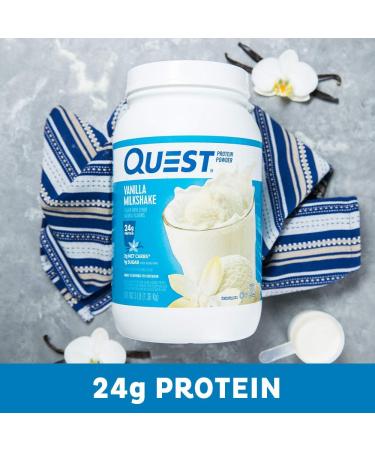 Quest Vanilla Milkshake Protein Powder 24g Protein 43 Servings & Lemon Cake Protein Bars 20g Protein Gluten Free 12 Count - Buy Online on GoSupps.com