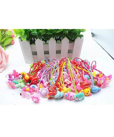 Cute Cartoon Baby Girls Princess Ball Hair Ties - 24Pcs Assorted Colors & Styles - Buy Online on GoSupps.com