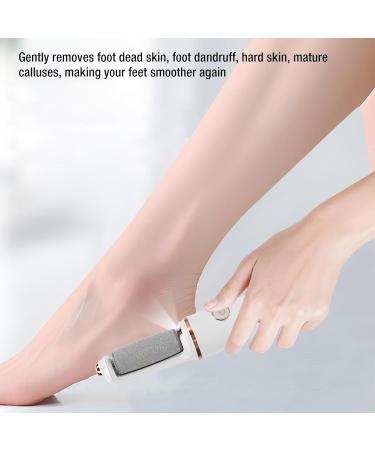Electric Foot Callus Remover Rechargeable Professional Pedicure Tools Set 2 Different Roller Heads White - Buy Online on GoSupps.com