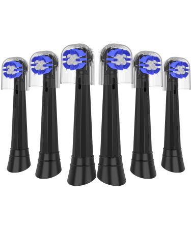 Replacement Toothbrush Heads Compatible with Oral-B iO Toothbrushes - Electric Brush Heads Compatible with Oral B io 3/4/5/6/7/8/9/10 Series Medium Bristles 6 Pack Black Black 1 Count (Pack of 6)