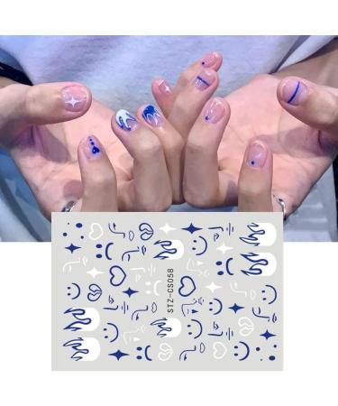 Adhesive Decals Klein Blue DIY Manicure Nail Sticker Nail Art Deco Fire Flame Abstract Face - Buy Online on GoSupps.com