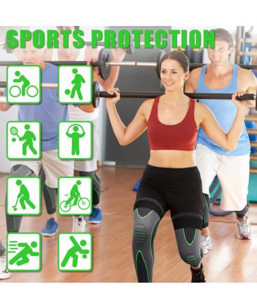 Beister Compression Leg Sleeves with Elastic Straps - Extra Long Knee Braces for Men & Women - Green, X-Large (2 Count) - Buy Online on GoSupps.com