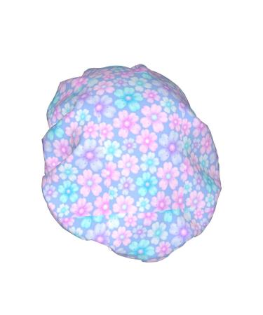 Cherry Blossom Waterproof Shower Cap for Women - Reusable & Adjustable Double Layered Bath Hair Cap - Buy Online on GoSupps.com
