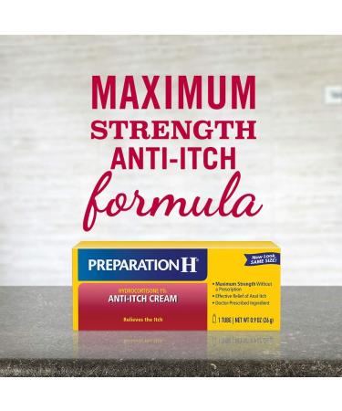 Preparation H Anti-Itch Hemorrhoid Treatment Cream - 1% Hydrocortisone for Maximum Relief (0.9 oz) - Buy Online on GoSupps.com