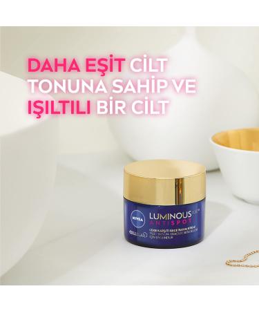 NIVEA Cellular LUMINOUS 630 Anti-Dark Spot Night Cream (50ml) - Hydrating Face Cream for Women | Reduces Dark Spots & Recharges Skin - Buy Online on GoSupps.com