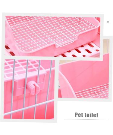 HAPINARY Box Rabbit Potty Bunny Litter Cat Litter Pan Hamster Toilet Corner Pet Litter Pan Plastic 28x23cm Pink - Buy Online on GoSupps.com