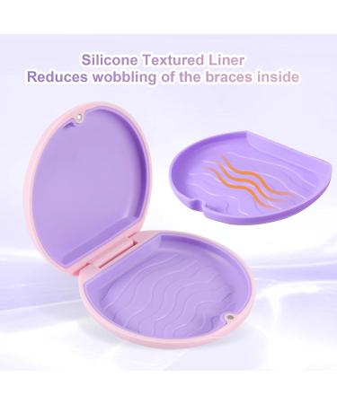 Buy Euppsiiu Pink Braces & Dental Retainer Case - 2-Piece Mouth Guard Container for Dentures & Aligners | Fast International Shipping - Buy Online on GoSupps.com