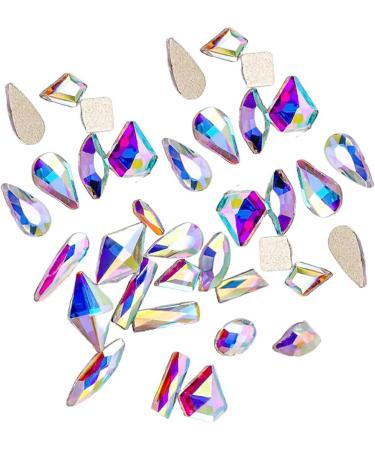 dijiusidy 50 Pieces Glass Crystal Set Eye-catching Personalized Nail Art Rhinestones DIY Handcraft Manicure Accessories for Card Making White AB - Buy Online on GoSupps.com
