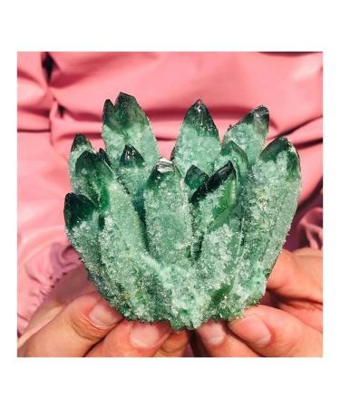 Stone Green Ghost Phantom Quartz Crystal Cluster Specimens Balance Gemstone Decoration Crystal Cluster (Size : 1000g)