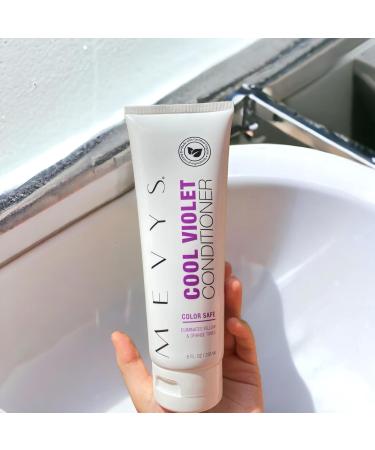 Cool Violet Conditioner 8 Oz | Color Safe Hair Treatment for Blonde Platinum & Silver Hair | Sulfate Free & Moisturizing for Dry Damaged Hair - Buy Online on GoSupps.com