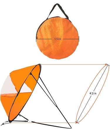 LoneRobe 42 Downwind Wind Sail Kit for Kayak & Paddle Board | Easy Setup & Compact | Portable Orange Sail - Buy Online on GoSupps.com