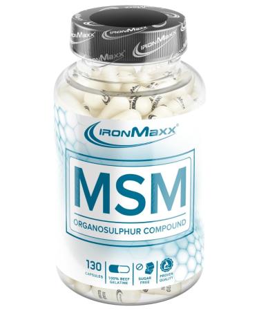 Ironmaxx MSM - 130 capsules |MSM capsules with high-dose 850mg methylsulfonylmethane |serve the human body as a source of sulfur