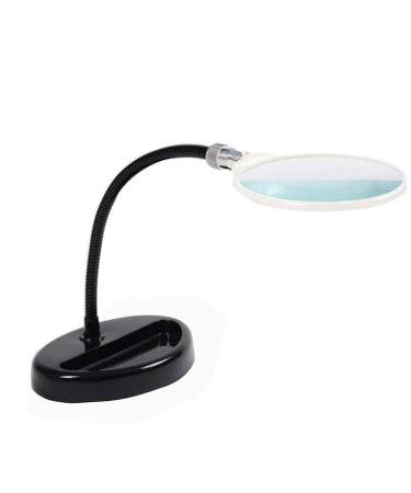 Lightweight Magnifying Glass Metal Base Hose 5 Times High-Definition Glass Lens Desktop Magnifying Glass for Students and Elderly Reading Watch Repair Lofty Ambition