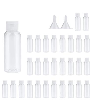 Travel Bottles TSA Approved2 oz Plastic Bottles Small Squeeze Bottles Leak Proof Silicone Travel Size Containers with Flip Cap (30 Bottles)