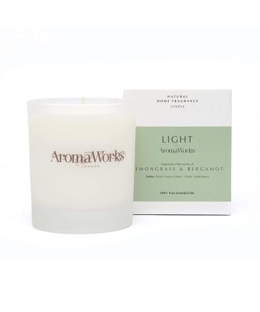 Light Lemongrass and Bergamot Candle | Creates a Calm Enhancing Atmosphere | Provides a Sense of Happiness | Naturally Scented | 100% Pure Essential Oils | 7.76 Oz