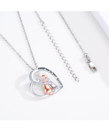 Chenghong 925 Sterling Silver Dog Chain Necklace with Crystals - Perfect Gift for Dog Lovers & Labrador Owners - Buy Online on GoSupps.com