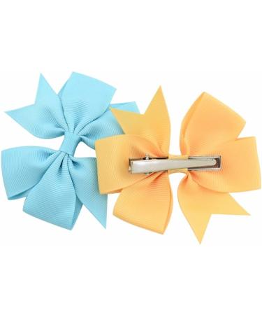 Hair Clips 40 color grosgrain ribbon bow hairpin color solid color girl hairpin hairpin bow Blue Hair Clips (Size : Champagne) - Buy Online on GoSupps.com