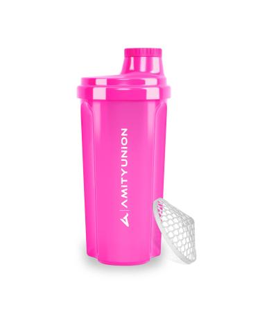 Protein Shaker "Heaven" 500 ml leak -proof BPA free with sieve & scale - original - for creamy whey protein powder shakes protein isolate & bcaa concentrate protein shaker fitness mixer in pink pink 500 ml