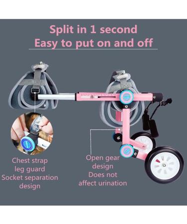 Wheelchair for Dogs Back Legs Adjustable Dog Wheelchair Handicapped Hind Legs Pet Rehabilitation Cart Portable Dog Mobility Wheelchair for Small Cats/Dogs (C : Pink S : XSLW) XSLW Pink - Buy Online on GoSupps.com
