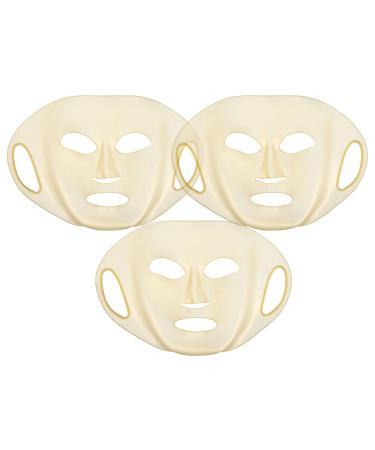 SOIMISS 3 pi ces Silicone Mask Cover R utilisable pour Soins Visage Housse Faciale Hydratante Antid rapante Compatible Masque Feuille Ajustable et Confortable pour Usage Domestique