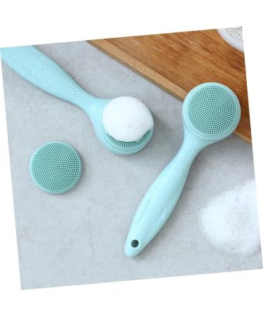 MAGICLULU 1 Set Cleansing Brush Face Facial Scrub Brush Satin Bonnet Hand Scrubber Handle Facial Brush Silicone Facial Deep Cleaning Brush Skin Silica Gel Blackhead Brush Lips 15X4.5cm Green - Buy Online on GoSupps.com