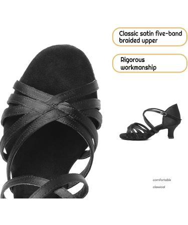 HIPPOSEUS Women's Latin Dance Shoes - Professional Ballroom Salsa Practice Shoes - Model DBCG802 - 2inch Heel - Black - Buy Online on GoSupps.com