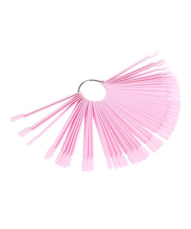 50 Pieces Nail Art Exercise Tips - Fan-Shaped Removable Nail Polish Display Sticks - Pink Manicure Tools for Perfect Nail Art - Buy Online on GoSupps.com