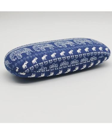 SwirlColor Glasses Case Bohemia Elephant Print Glasses Case Hard Shell with Blue Cleaning Cloth (Blue Glasses Case) - Buy Online on GoSupps.com