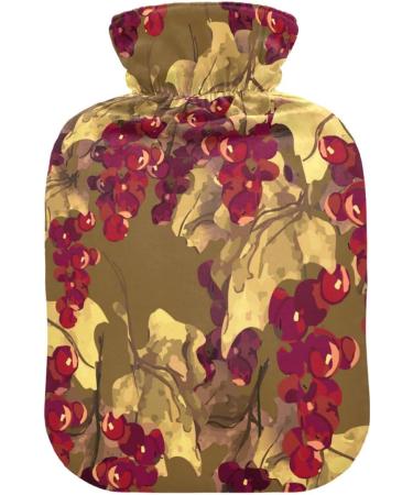 Durable 1L Heat Bottle for Pain Relief - Warm-Up Bag with Red Grapes & Yellow Fruits Design - Ideal for Shoulder Neck Cramps & Heat Therapy - Buy Online on GoSupps.com