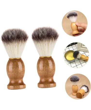 Healeeved 2-Piece Wooden Handle Shaving Brush Set for Men - Premium Beard & Hairdressing Accessories - International Shipping Available - Buy Online on GoSupps.com