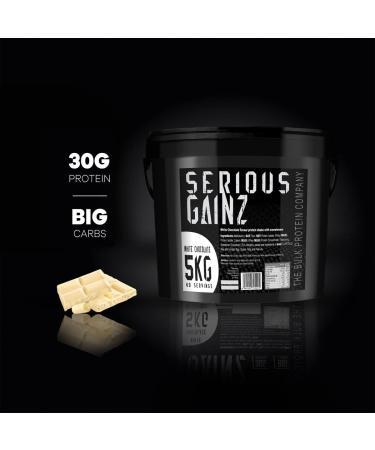 The Bulk Protein Company SERIOUS GAINZ White Chocolate Whey Protein Powder 5kg - 30g Protein Mass Gainer - Buy Online on GoSupps.com