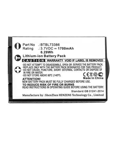 Synergy Digital Remote Control Battery Compatible with URC TRC-1080 Remote Control (Li-ion 3.7V 1700mAh) Ultra High Capacity Replacement for URC BTBL73386 Battery