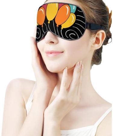 Happy Birthday Balloon Sleep Mask | Adjustable Eye Cover for Sleeping | Blocks Light for Night Travel and Nap | Men and Women - Buy Online on GoSupps.com