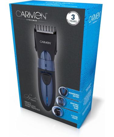 Carmen C81076 Signature Cordless Hair Trimmer with Adjustable Cutting Blade and 5 Cutting Lengths Silver Hair Clippers - Buy Online on GoSupps.com