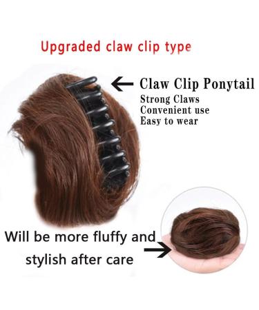 RPAEOY 2-Pack Claw Clip Hair Bun for Women - Light Brown Messy Bun & Ponytail Scrunchy | Synthetic Hair Donut Clip - Buy Online on GoSupps.com