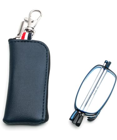 MMOWW Foldable Anti-Blue Light Reading Glasses for Women & Men - Telescopic Rod Zipper Keychain Mini Size (+2.5 Blue) - Buy Online on GoSupps.com