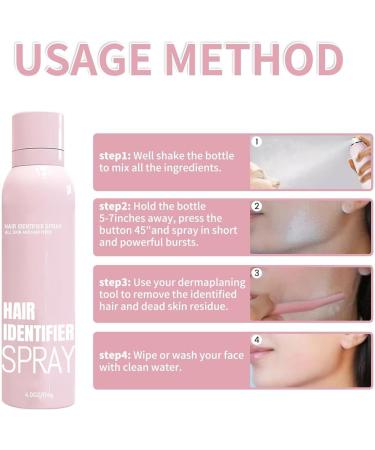Hair Identifier Spray for Face Shaving Hair Identifier Spray for Dermaplaning Facial Hair Identifier Spray Skin Dermaplaning Spray for Face Hair Removal Spary for Skin Body(1 Set) - Buy Online on GoSupps.com