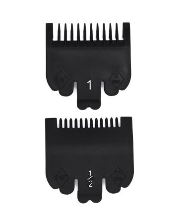 2 Pieces 2 Lengths Professional Hair Clipper Attachment Guide Guard Combs 1/16" 1/8" 1.5mm 3mm Compatible with Wahl Standard Full-Sized 5 Star Series Magic Clip Hair Clippers (Black)