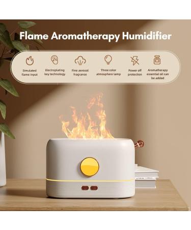 Kavolet Simulation Flame Aroma Air Humidifier Desktop 2-in-1 Mist Humidifier Aromatherapy Diffuser for Essential Oil with 3 Colors Atmosphere Lamp 200ML Capacity USB Powered for Home Office Low Noise - Buy Online on GoSupps.com