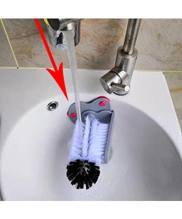 Clisted 2X Double-Headed Sink Cup Brush Sucker Kitchen Cleaning Supplies Rotating Wine Bottle Cleaner Cup Scrubber - Buy Online on GoSupps.com