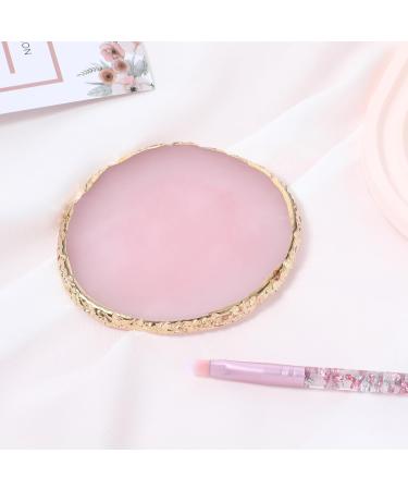 Abeillo Resin Nail Art Pallet Manicure Painted Palette Gold Edge Nail Polish Palette Nail Art Makeup Palette Display Box Nail DIY Accessories Pink - Buy Online on GoSupps.com