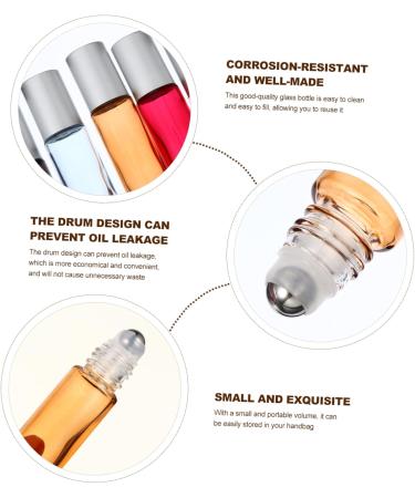 FRCOLOR 10-Pack 30ml Roller Bottles for Essential Oils - Glass Ball Massage Bottles - Perfect for Packaging & Sub-Packaging - Buy Online on GoSupps.com