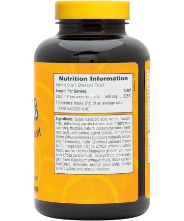 NaturesPlus Orange Juice Chewable Vitamin C 500mg - 90 Tablets | Immune & Vascular Health Support | Antioxidant Supplement | Vegetarian & Gluten-Free - Buy Online on GoSupps.com