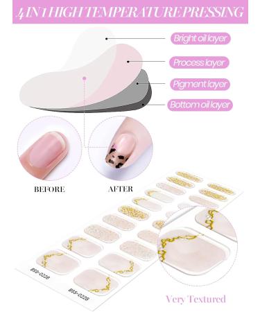 EBANKU Nail Gel Polish Strips 20 PCS Gel Nail Polish Stickers Wraps Adhesive Gel Nail Stickers with Nail File Stick and Sealing Strip (E Carmel) - Buy Online on GoSupps.com