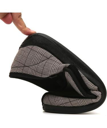 ZHENSI Men's Diabetic Shoes Wide Swollen Feet Slippers - Adjustable Non-Slip Soft Bottom - Brown (Size 10.5) - Buy Online on GoSupps.com