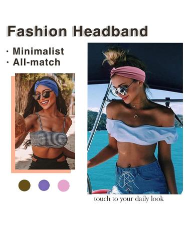 Tobeffect Non-Slip Turban Headbands for Women - 8 Pack Boho Hair Wraps in Solid Colors - Buy Online on GoSupps.com