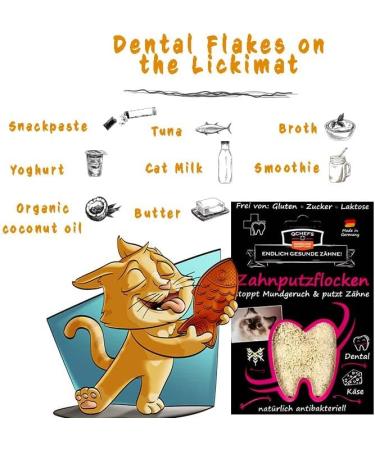 QCHEFS Dental Flakes Cats | Cats Dental Care Snack | Chews against Bad Breath & Gingivitis | Scaler | Dogs treat | Cheese - naturally antibacterial - Buy Online on GoSupps.com
