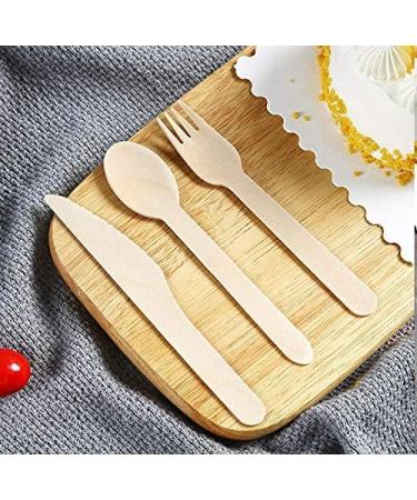 100PCS LoengMax Disposable Wooden Knives - 6 Length - Eco Friendly & Compostable - Natural Utensils - Buy Online on GoSupps.com