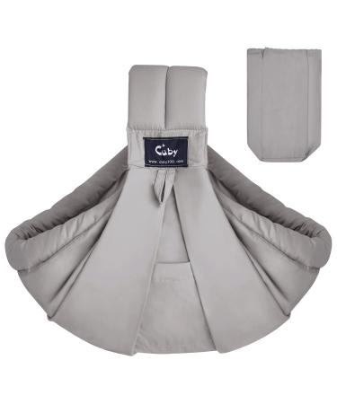 CUBY Baby Carrier Sling Baby Essentials for Newborn Natural Cotton Adjustable Baby Carriers from Newborn Comfortable Easy Wearing Nursing for Infant Toddler Wrap Sling Ideal for Newborn Cotton Classic Light Grey